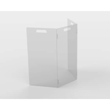 Portable Barrier 24H X 12W, 3 Sides Interconnect, 1/8 Clear PETG